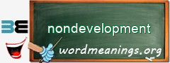 WordMeaning blackboard for nondevelopment